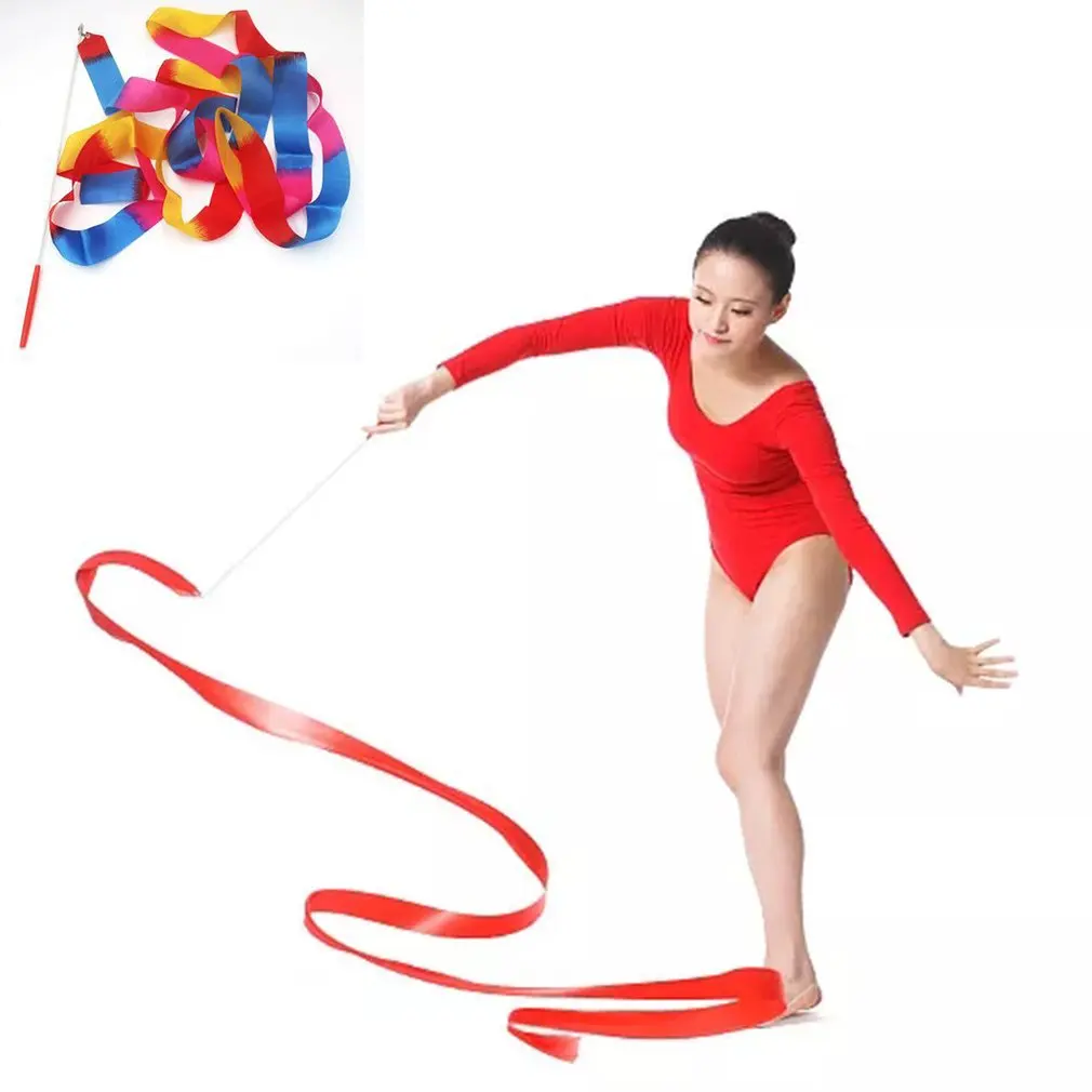 Rasprodaja 4 m šarene trake za teretanu dance traka ritmička gimnastika balet zmijski vrti štap je ohrabrujuće coli trening/ shopu003e www.maskice-emde.hr